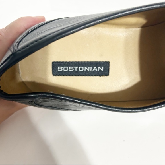Bostonian Black ⬛️ Patent Leather Slip-On Dress Shoes Loafers Band Across Vamp